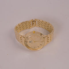 Mens Chain Wrist Watch Golden