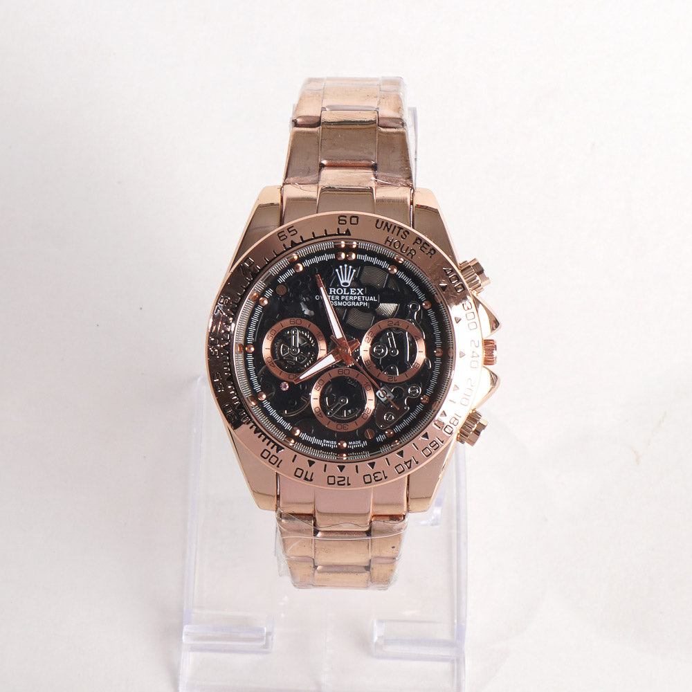 Mens Chain Wrist Watch Rosegold