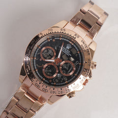 Mens Chain Wrist Watch Rosegold