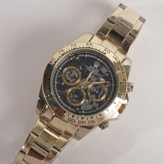 Mens Chain Wrist Watch Golden