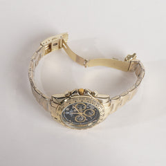 Mens Chain Wrist Watch Golden