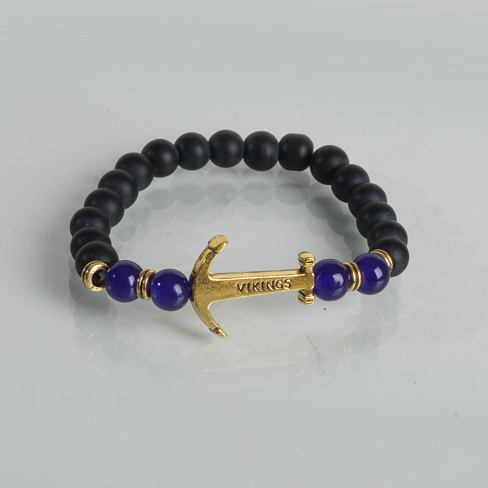 Beads Black & Blue Bracelet Anchor Design