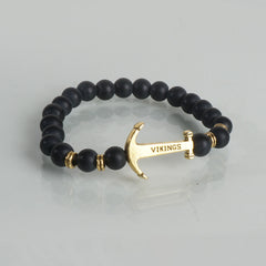 Beads Black Bracelet Anchor Design