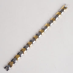 Mens & Womens Two Tone Silver & Golden Chain Fashion Bracelet