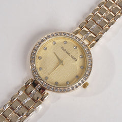 Womens Golden Chain Wrist Watch MK