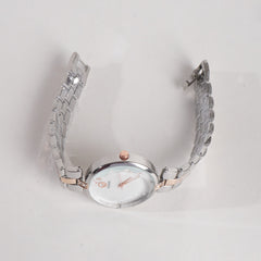 Two Tone Womens Rosegold Silver Chain Wrist Watch F