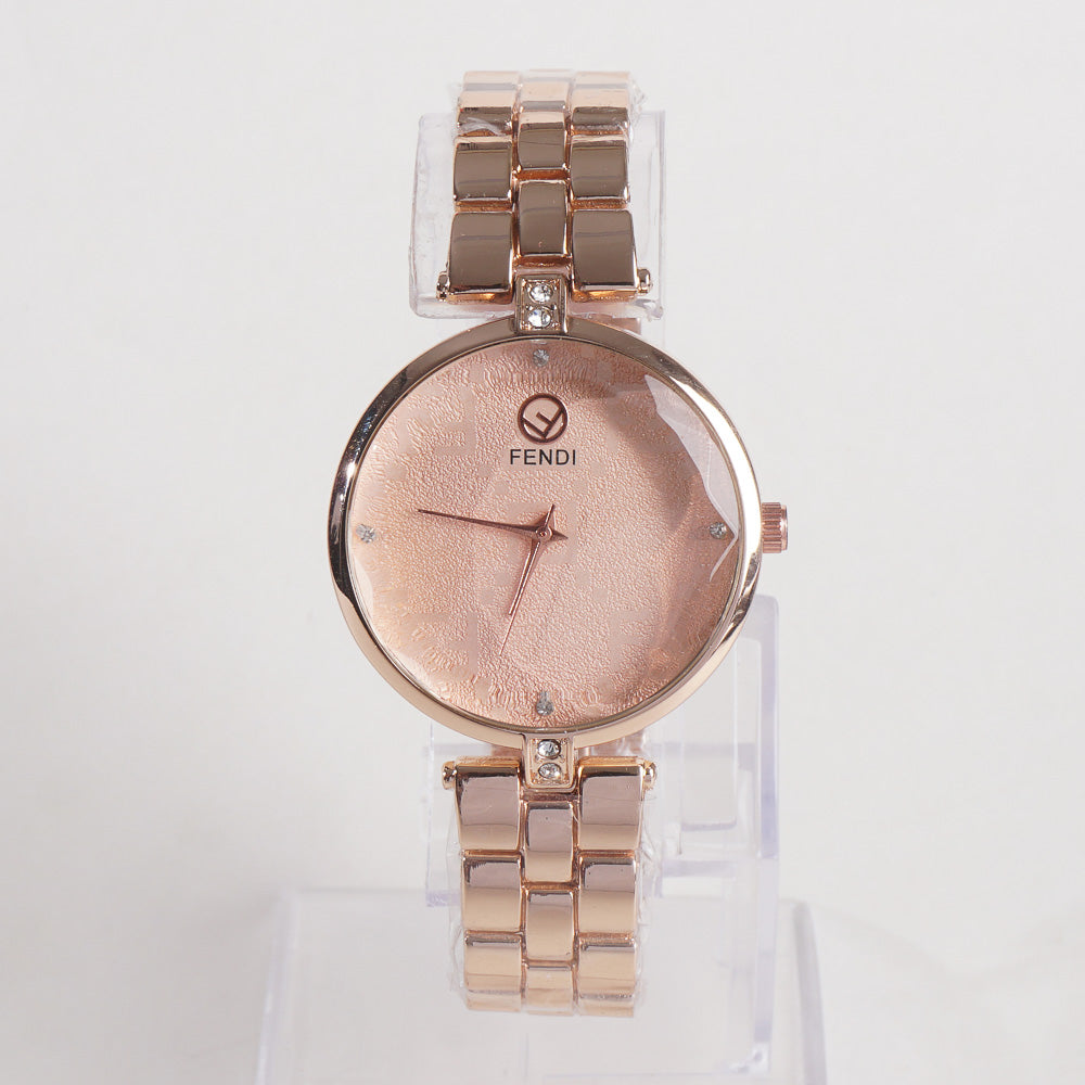 Womens Rosegold Chain Wrist Watch F