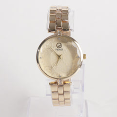 Womens Golden Chain Wrist Watch F