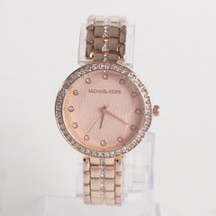 Womens Rosegold Chain Wrist Watch MK