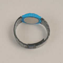 Two Tone Chain Digital LED Watch Black Cyan