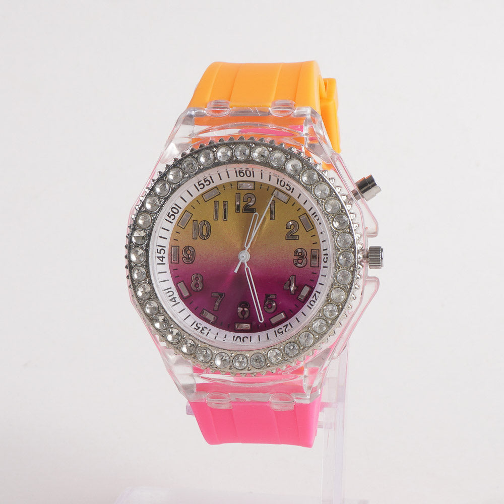 Girls Multicolour Rubber Straps Wrist Watch