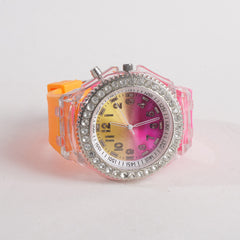 Girls Multicolour Rubber Straps Wrist Watch
