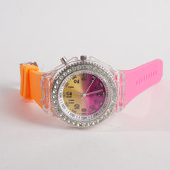 Girls Multicolour Rubber Straps Wrist Watch