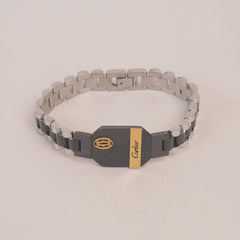 Two Tone Mens Black Chain Bracelet