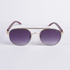 Golden Frame Sunglasses with Blue Shade