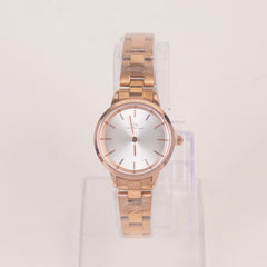 Woman Chain Wrist Watch Rosegold White Dial