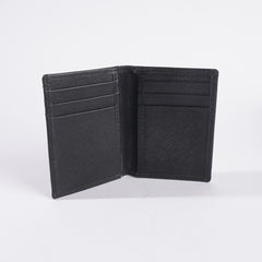 Genuine Leather Bifold Slim Credit Card Holder Black