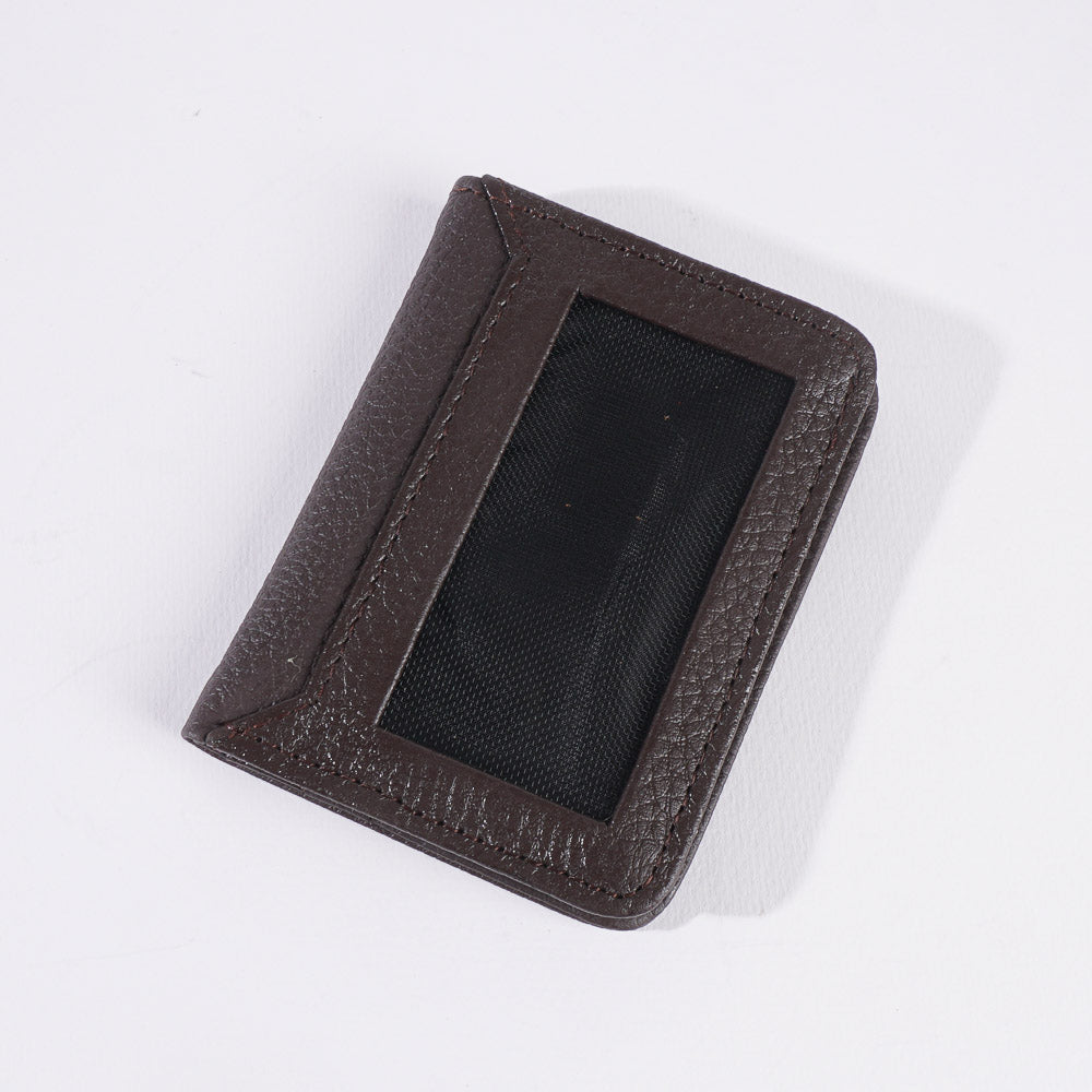 Genuine Leather Bifold Slim Credit Card Holder Brown