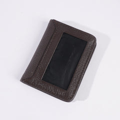 Genuine Leather Bifold Slim Credit Card Holder Brown