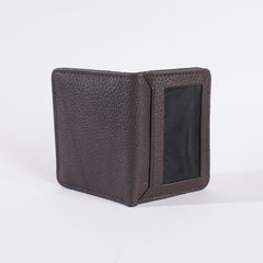 Genuine Leather Bifold Slim Credit Card Holder Brown