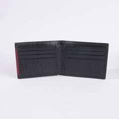 Genuine leather Wallet For Men Black Red