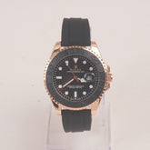 Man's Wrist Watch Rosegold with Black Straps