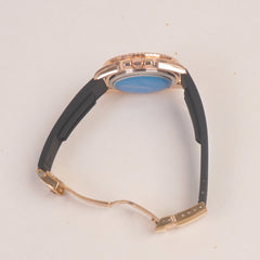 Man's Wrist Watch Rosegold with Black Straps