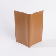 Genuine Leather Bifold Long Travel Wallet Beige