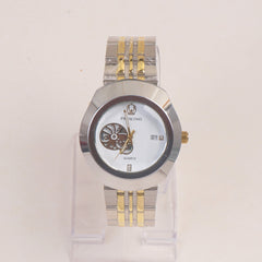 Two Tone Chain Wrist Watch White Dial