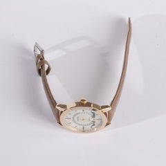 Men Casual Watch Brown with White Dial
