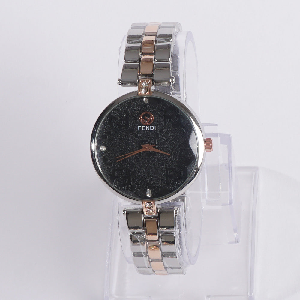 Two Tone Womens Silver Chain Wrist Watch F