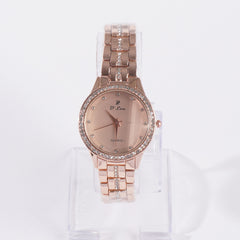 Womens Chain Wrist Watch Stone Rosegold