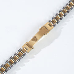 Two Tone Mens Silver Chain Bracelet R