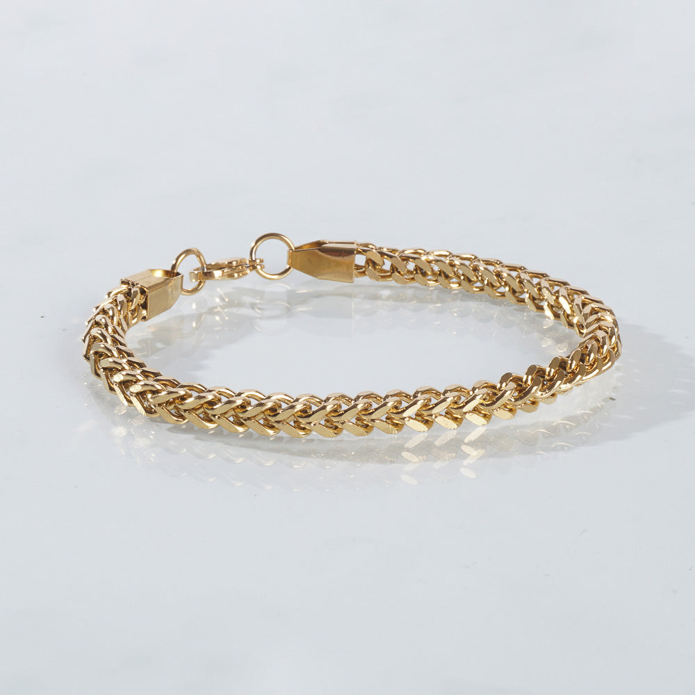 Mens Golden Chain Bracelet