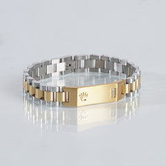 Two Tone Mens Golden Chain Bracelet