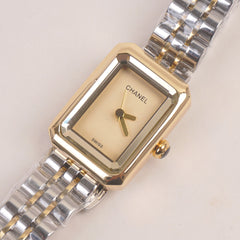 Two Tone Woman Chain Silver_Golden Wrist Watch Golden Dial