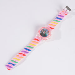 Rubber Strap Fashion Dial Wrist Watch Lite Pink