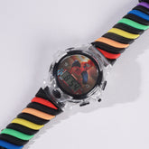 Rubber Strap Fashion Dial Wrist Watch Black
