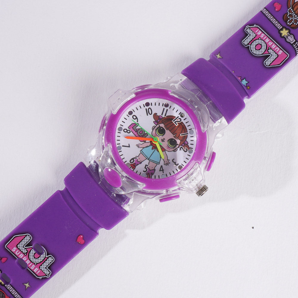 Kids Purple Character Analog Watch