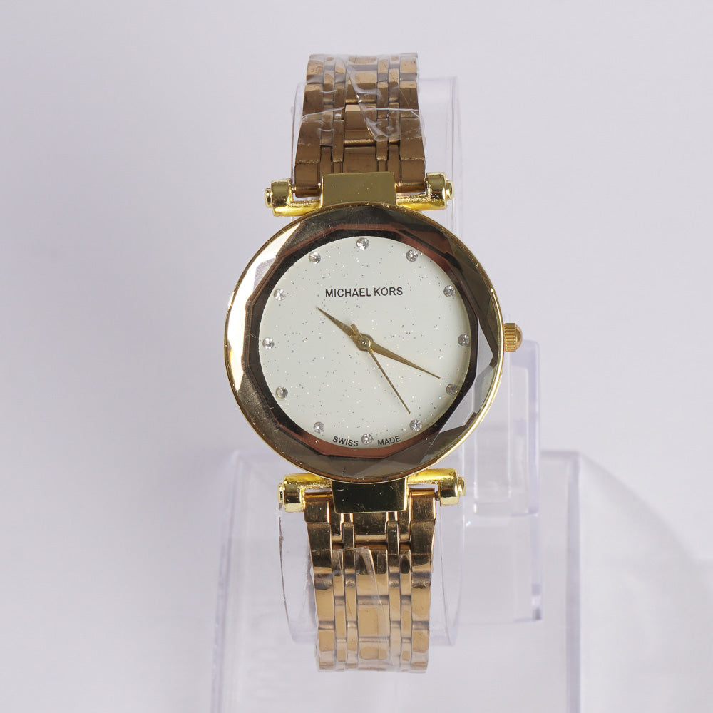 Women Stylish Chain Wrist Watch Golden