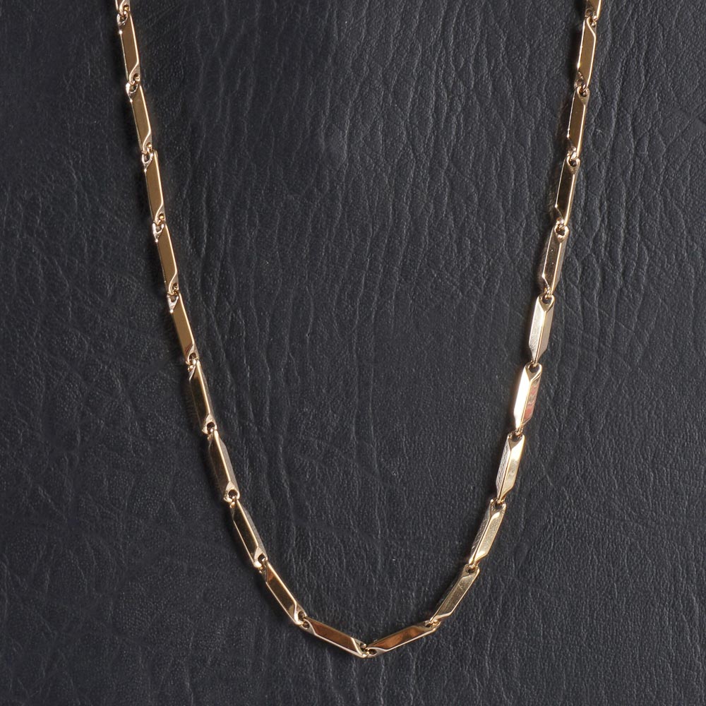 Mens Fancy Chain Necklace 3mm Golden