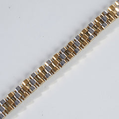 Two Tone Golden Chain Bracelet For Men 10mm