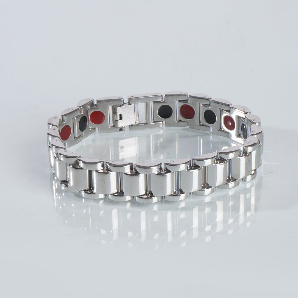 Mens Silver Chain Bracelet Healing