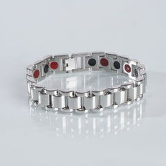 Mens Silver Chain Bracelet Healing