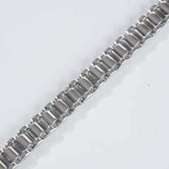 Mens Silver Chain Bracelet Healing