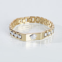 Two Tone Men Golden Chain Bracelet V