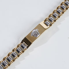Two Tone Men Golden Chain Bracelet V