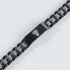 Two Tone Men Black Chain Bracelet R