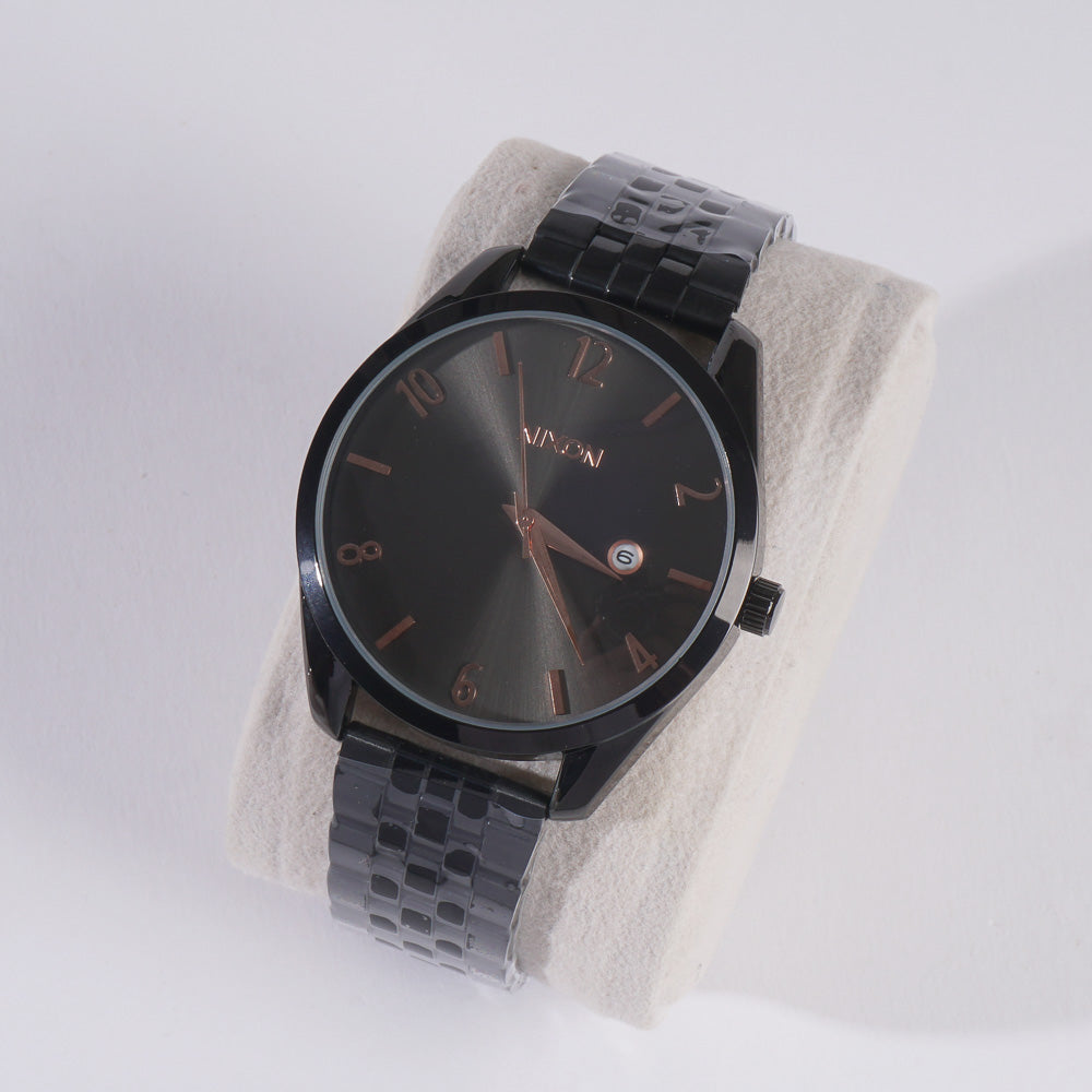 Black Chain Wrist Watch For Men & Women