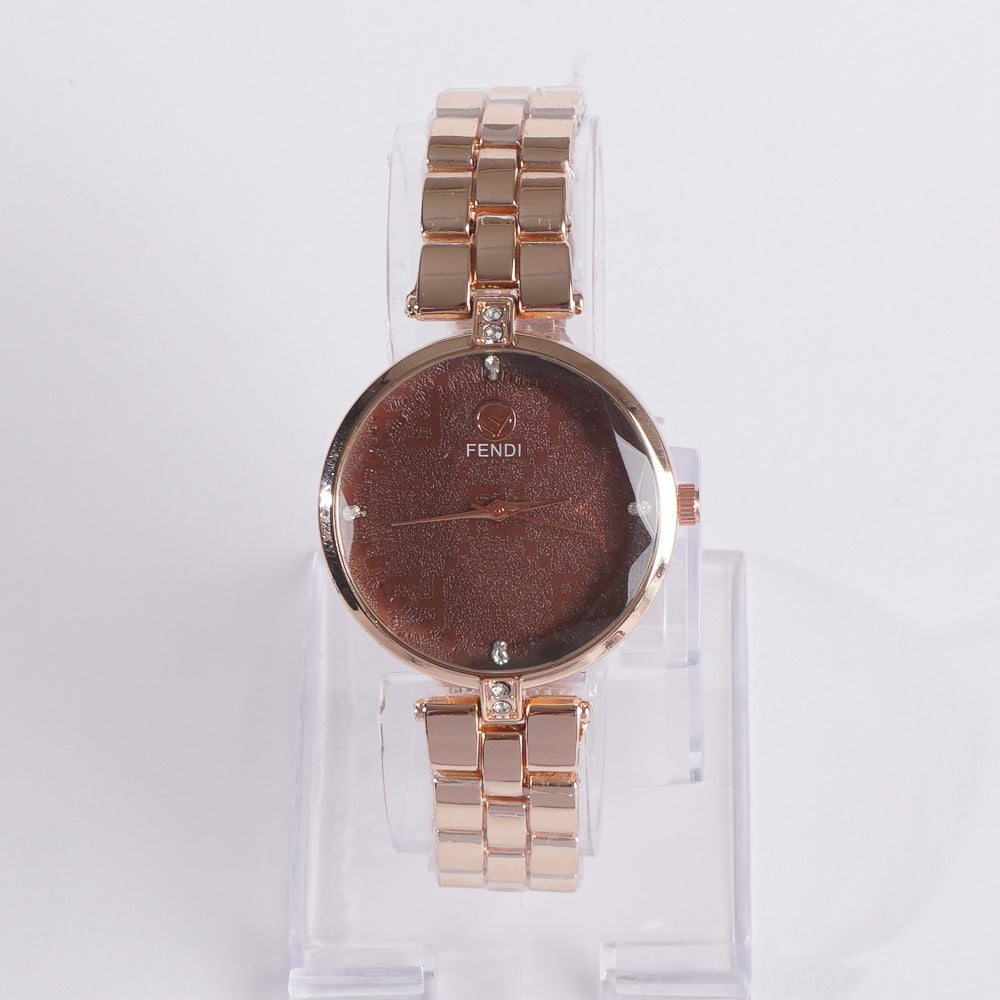 Womens Rosegold Chain Wrist Watch F